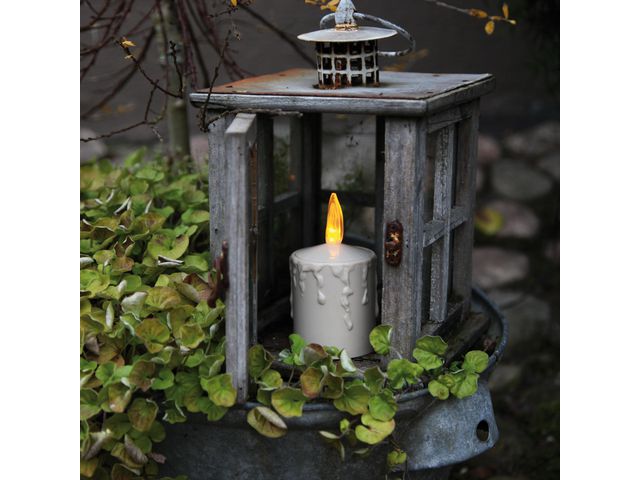 Blockljus STAR T Paula LED 11,5cm beige